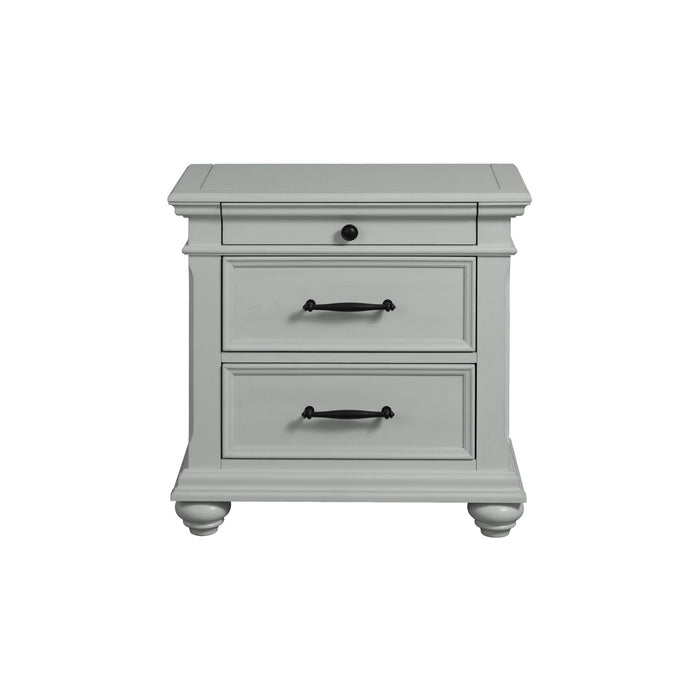 Slater - Nightstand With USB - Gray – Nightstands w/ Charging Stations by Elements International at Furniture Wholesale Plus , Nashville furniture store