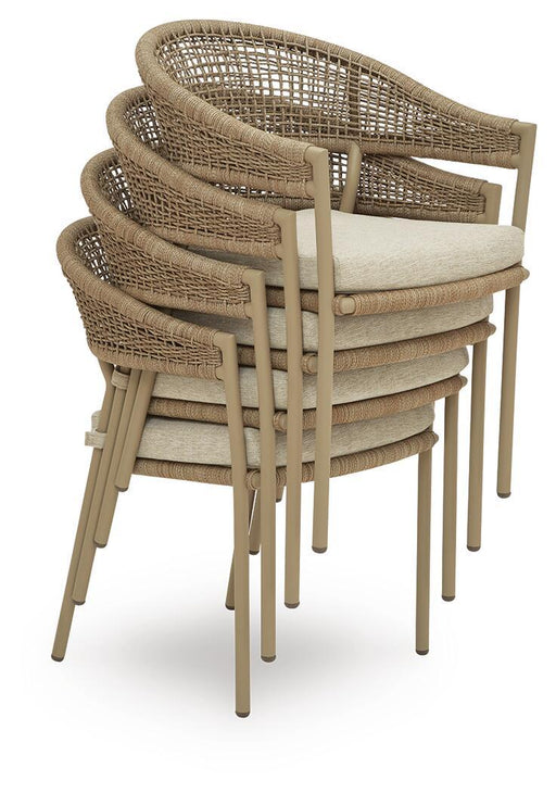 Orchard Beach - Arm Chair With Cushion (Set of 4) - Beige – Chair Sets by Signature Design by Ashley® at Furniture Wholesale Plus , Nashville furniture store