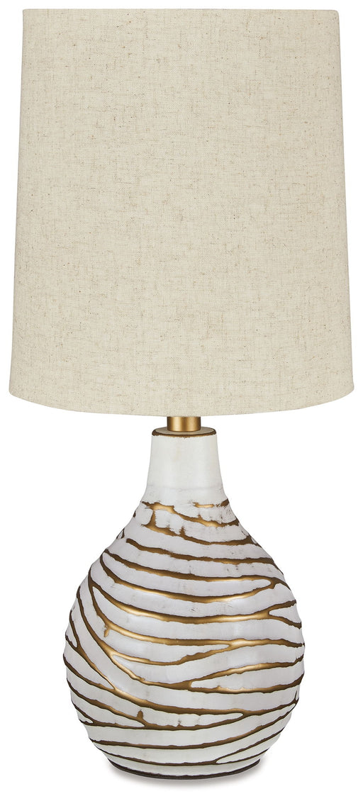 Aleela - Metal Table Lamp  - White / Gold Finish – Table Lamps by Signature Design by Ashley® at Furniture Wholesale Plus , Nashville furniture store