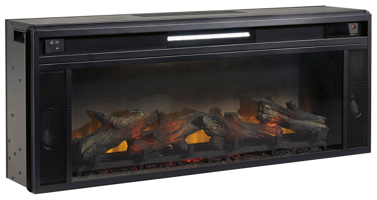 Foyland - 83" TV Stand With Electric Infrared Fireplace Insert - Black / Brown – Fireplace TV Stands by Signature Design by Ashley® at Furniture Wholesale Plus , Nashville furniture store