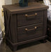 Vonitta Bay - Two Drawer Night Stand - Dark Brown – Nightstands w/ Charging Stations by Signature Design by Ashley® at Furniture Wholesale Plus , Nashville furniture store