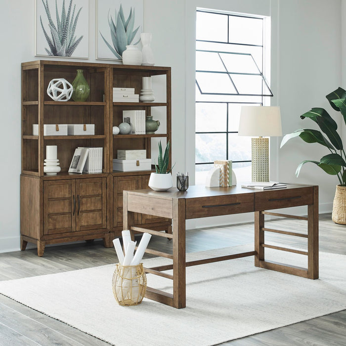 Shaker Lakes - Desk & Bookcase Set - Harvest Brown – 2 Piece Home Office Sets by Liberty Furniture at Furniture Wholesale Plus , Nashville furniture store
