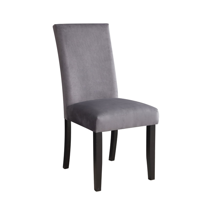 Napoli - Velvet Side Chair (Set of 2) - Gray – Chair Sets by Steve Silver Furniture at Furniture Wholesale Plus , Nashville furniture store