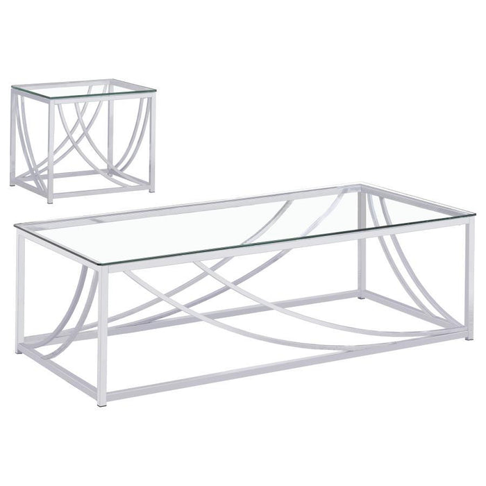 Lille - Glass Top Coffee And End Table Set – Table Sets by Coaster Fine Furniture at Furniture Wholesale Plus , Nashville furniture store