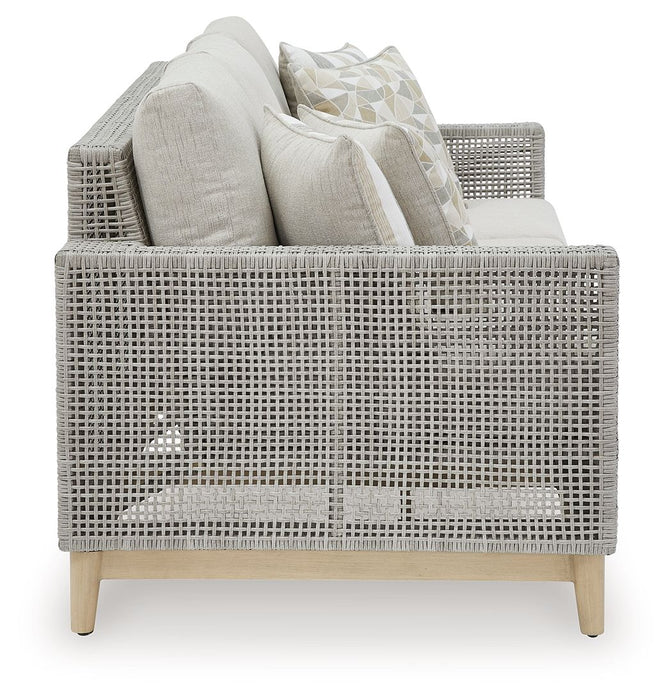 Seton Creek - 4 Pc. - Lounge Set - Gray – 4 Piece Outdoor Sets by Signature Design by Ashley® at Furniture Wholesale Plus , Nashville furniture store