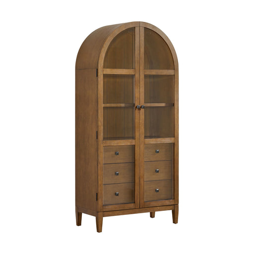 Portico - Display Cabinet - Brown Oak – Display Cabinets by Elements International at Furniture Wholesale Plus , Nashville furniture store