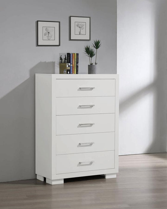 Jessica - 5-Drawer Bedroom Chest – Accent Chests by CoasterEssence at Furniture Wholesale Plus , Nashville furniture store