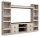 Willowton - 4-Piece Entertainment Center - Whitewash – Entertainment Centers by Signature Design by Ashley® at Furniture Wholesale Plus , Nashville furniture store