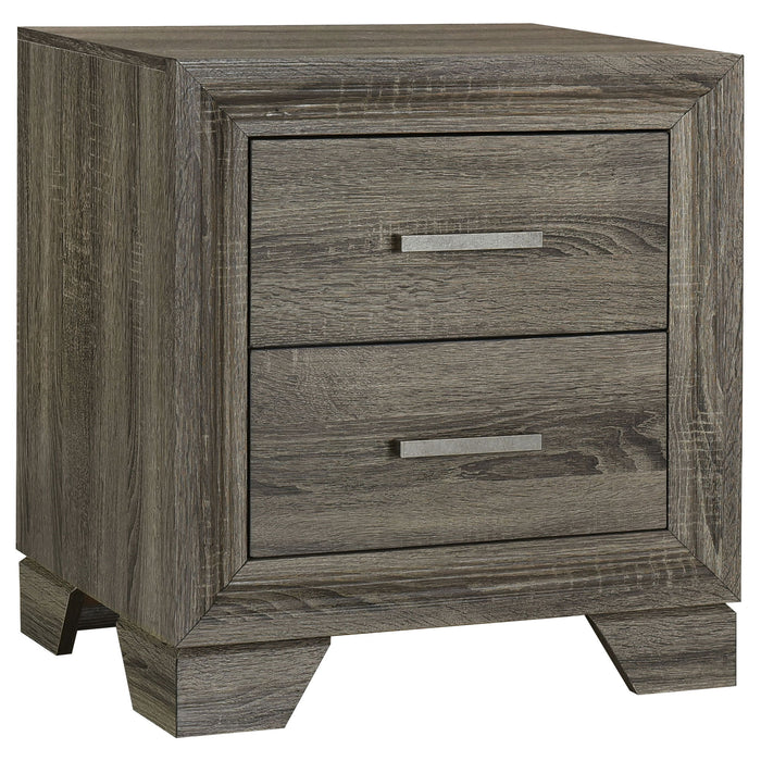 Wright - 2-Drawer Nightstand Bedside Table - Brown Oak – Accent Nightstands by Coaster Fine Furniture at Furniture Wholesale Plus , Nashville furniture store