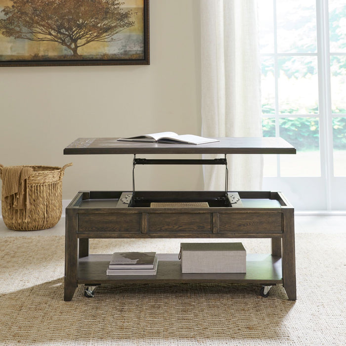 Paradise Valley - Lift Top Cocktail Table - Saddle Brown – Cocktail Tables by Liberty Furniture at Furniture Wholesale Plus , Nashville furniture store