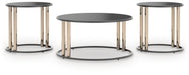 Hannerly - Occasional Table Set (Set of 3) - Black / Gold Finish – Table Sets by Signature Design by Ashley® at Furniture Wholesale Plus , Nashville furniture store