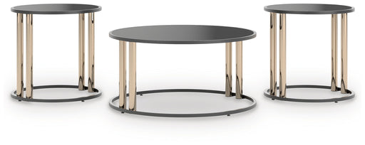 Hannerly - Occasional Table Set (Set of 3) - Black / Gold Finish – Table Sets by Signature Design by Ashley® at Furniture Wholesale Plus , Nashville furniture store