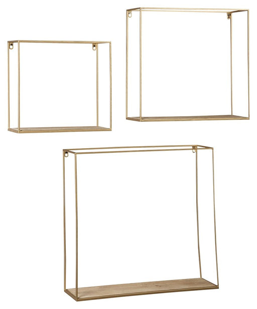 Efharis - Natural / Gold Finish - Wall Shelf Set (Set of 3) - Premium Wall Decor from Signature Design by Ashley® - Just $98! Shop now at Furniture Wholesale Plus  We are the best furniture store in Nashville, Hendersonville, Goodlettsville, Madison, Antioch, Mount Juliet, Lebanon, Gallatin, Springfield, Murfreesboro, Franklin, Brentwood
