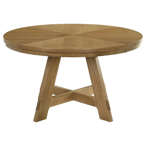 Danvers - Round Wood Dining Table - Brown Oak – Dining Tables by Coaster Fine Furniture at Furniture Wholesale Plus , Nashville furniture store