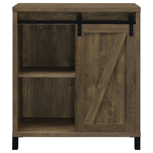 Arlington - Sliding Door Home Bar Wine Cabinet - Rustic Oak - Premium Wine Cabinets from CoasterEveryday - Just $279! Shop now at Furniture Wholesale Plus  We are the best furniture store in Nashville, Hendersonville, Goodlettsville, Madison, Antioch, Mount Juliet, Lebanon, Gallatin, Springfield, Murfreesboro, Franklin, Brentwood