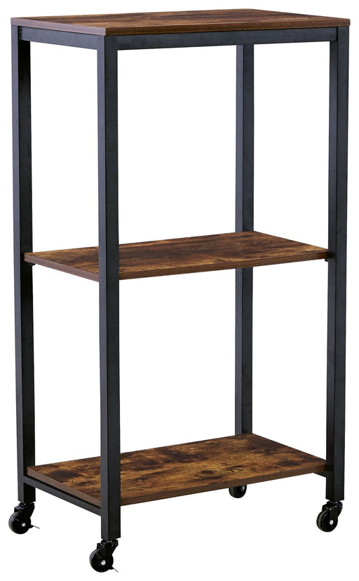 Bevinfield - Brown / Black - Bar Cart - Premium Bar Carts from Signature Design by Ashley® - Just $138! Shop now at Furniture Wholesale Plus  We are the best furniture store in Nashville, Hendersonville, Goodlettsville, Madison, Antioch, Mount Juliet, Lebanon, Gallatin, Springfield, Murfreesboro, Franklin, Brentwood