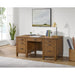 Portico - Double Pedestal Desk With Power / USB - Brown Oak – Writing Desks by Elements International at Furniture Wholesale Plus , Nashville furniture store