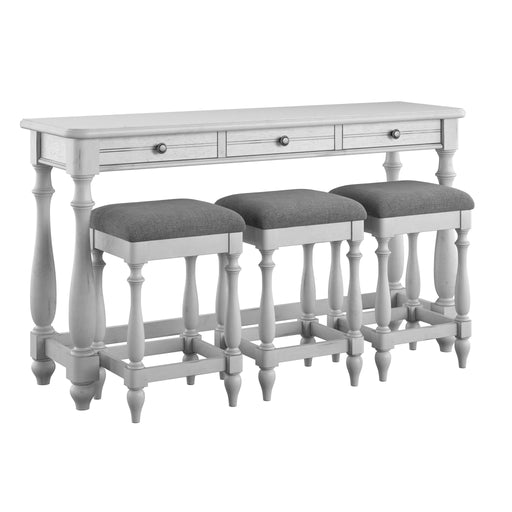 New Haven - Sofa Table With 3 Stools - Oyster Shell - Premium 4 Piece Living Room Sets from Emerald Home - Just $819! Shop now at Furniture Wholesale Plus  We are the best furniture store in Nashville, Hendersonville, Goodlettsville, Madison, Antioch, Mount Juliet, Lebanon, Gallatin, Springfield, Murfreesboro, Franklin, Brentwood