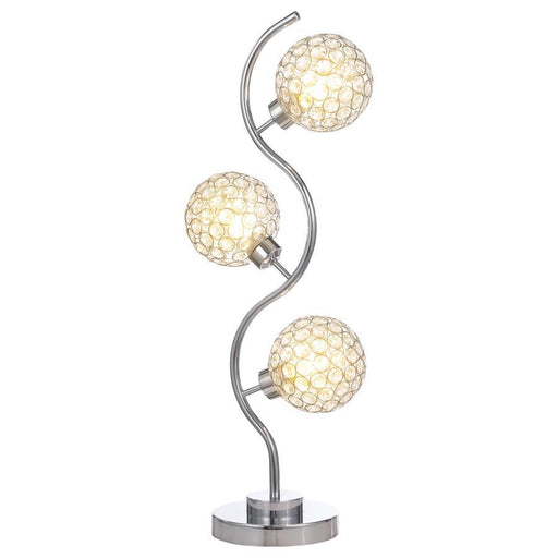 Amberley - 3-Light Curvy Metal Table Lamp Silver - Silver - Premium Table Lamps from Coaster Fine Furniture - Just $169! Shop now at Furniture Wholesale Plus  We are the best furniture store in Nashville, Hendersonville, Goodlettsville, Madison, Antioch, Mount Juliet, Lebanon, Gallatin, Springfield, Murfreesboro, Franklin, Brentwood