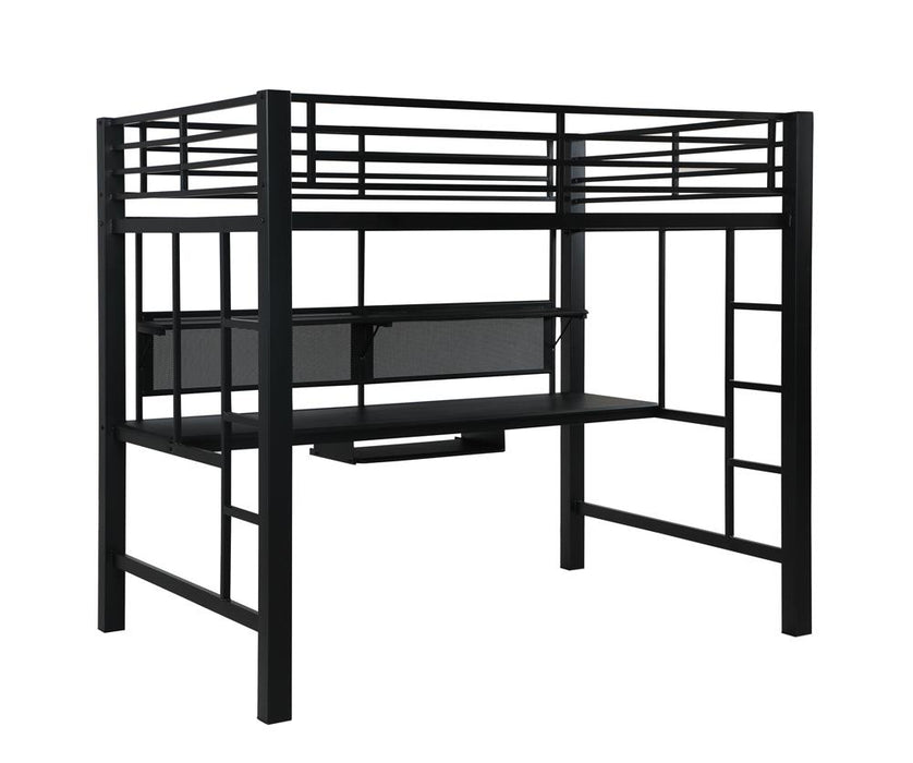 Avalon Full Workstation Loft Bed Black - Premium Loft Bed from Coaster Z2 Standard - Just $1058! Shop now at Furniture Wholesale Plus  We are the best furniture store in Nashville, Hendersonville, Goodlettsville, Madison, Antioch, Mount Juliet, Lebanon, Gallatin, Springfield, Murfreesboro, Franklin, Brentwood