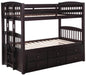 Kensington Twin Over Twin Bunk Bed with Trundle Cappuccino - Premium Bunk Bed from Coaster Z2 Standard - Just $1058! Shop now at Furniture Wholesale Plus  We are the best furniture store in Nashville, Hendersonville, Goodlettsville, Madison, Antioch, Mount Juliet, Lebanon, Gallatin, Springfield, Murfreesboro, Franklin, Brentwood