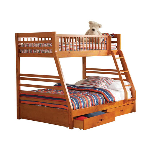 Ashton Twin Over Full 2-drawer Bunk Bed Honey - Premium Bunk Bed from Coaster Z2 Standard - Just $698! Shop now at Furniture Wholesale Plus  We are the best furniture store in Nashville, Hendersonville, Goodlettsville, Madison, Antioch, Mount Juliet, Lebanon, Gallatin, Springfield, Murfreesboro, Franklin, Brentwood