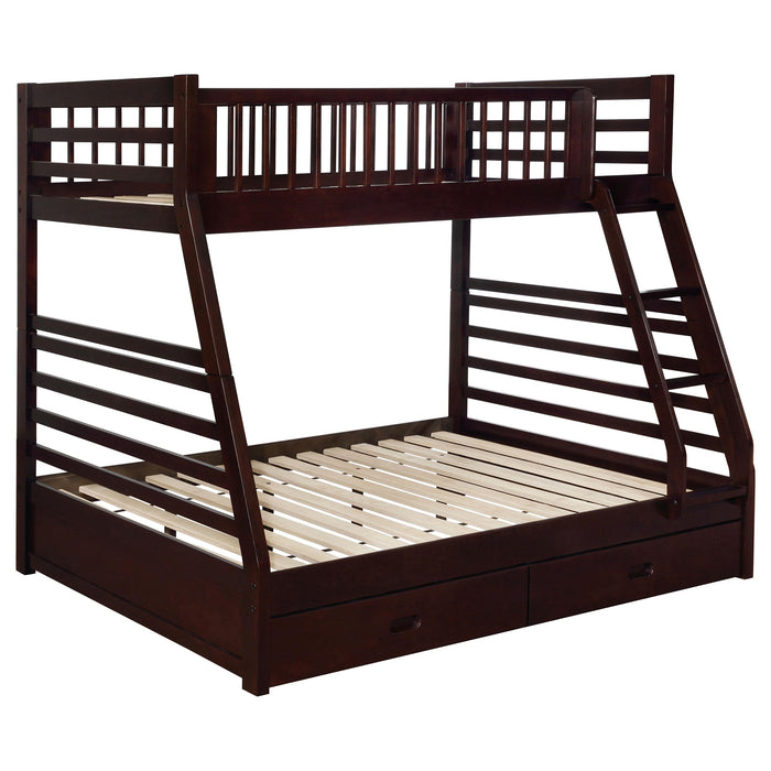 Ashton Twin Over Full 2-drawer Bunk Bed Cappuccino - Premium Bunk Bed from Coaster Z2 Standard - Just $698! Shop now at Furniture Wholesale Plus  We are the best furniture store in Nashville, Hendersonville, Goodlettsville, Madison, Antioch, Mount Juliet, Lebanon, Gallatin, Springfield, Murfreesboro, Franklin, Brentwood