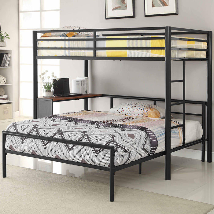 Fisher 2-piece Metal Workstation Loft Bed Set Gunmetal - Premium Loft Bed from Coaster Z2 Standard - Just $698! Shop now at Furniture Wholesale Plus  We are the best furniture store in Nashville, Hendersonville, Goodlettsville, Madison, Antioch, Mount Juliet, Lebanon, Gallatin, Springfield, Murfreesboro, Franklin, Brentwood