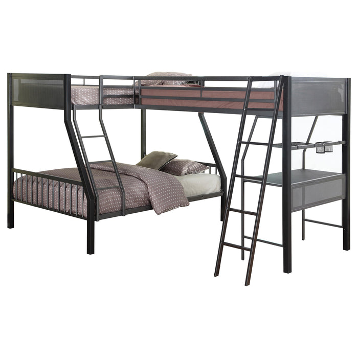 Meyers 2-piece Metal Twin Over Full Bunk Bed Set Black and Gunmetal - Premium Bunk Bed from Coaster Z2 Standard - Just $1078! Shop now at Furniture Wholesale Plus  We are the best furniture store in Nashville, Hendersonville, Goodlettsville, Madison, Antioch, Mount Juliet, Lebanon, Gallatin, Springfield, Murfreesboro, Franklin, Brentwood