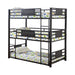 Rogen Twin Triple Bunk Bed Dark Bronze - Premium Bunk Bed from Coaster Z2 Standard - Just $858! Shop now at Furniture Wholesale Plus  We are the best furniture store in Nashville, Hendersonville, Goodlettsville, Madison, Antioch, Mount Juliet, Lebanon, Gallatin, Springfield, Murfreesboro, Franklin, Brentwood