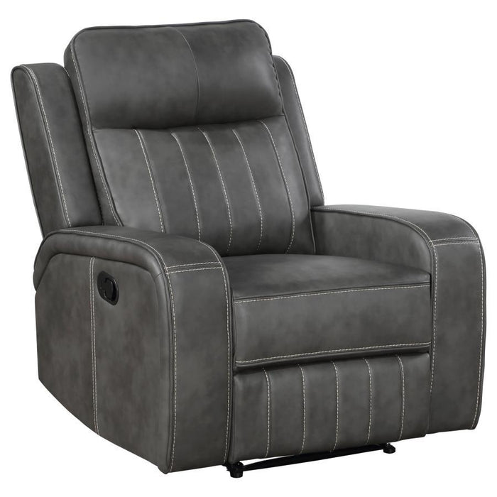 Raelynn - Upholstered Track Arm Recliner – Reclining Chairs by Coaster Fine Furniture at Furniture Wholesale Plus , Nashville furniture store