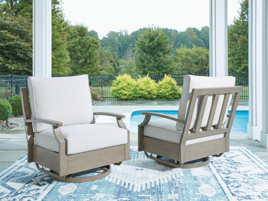 Rainier Ranch - Swivel Glider Chair With Cushion - Brown / Beige – Swivel Chairs by Signature Design by Ashley® at Furniture Wholesale Plus , Nashville furniture store