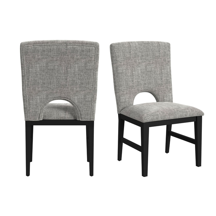 Oregon - Fabric Dining Side Chair (Set of 2) - Gray / Black – Chair Sets by Elements International at Furniture Wholesale Plus , Nashville furniture store