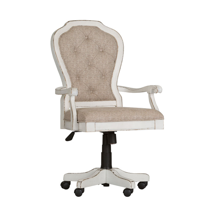 Magnolia Manor - Jr Executive Desk Chair - Antique White – Swivel Chairs by Liberty Furniture at Furniture Wholesale Plus , Nashville furniture store