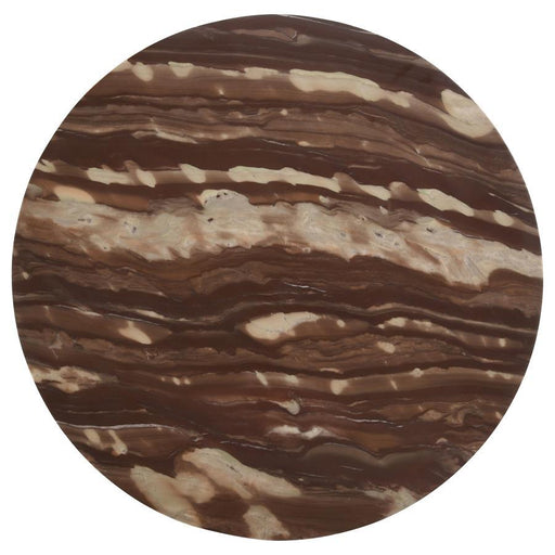 Latifa - Round Marble Top Accent Side Table - Red And Black – Side Tables by CoasterEssence at Furniture Wholesale Plus , Nashville furniture store