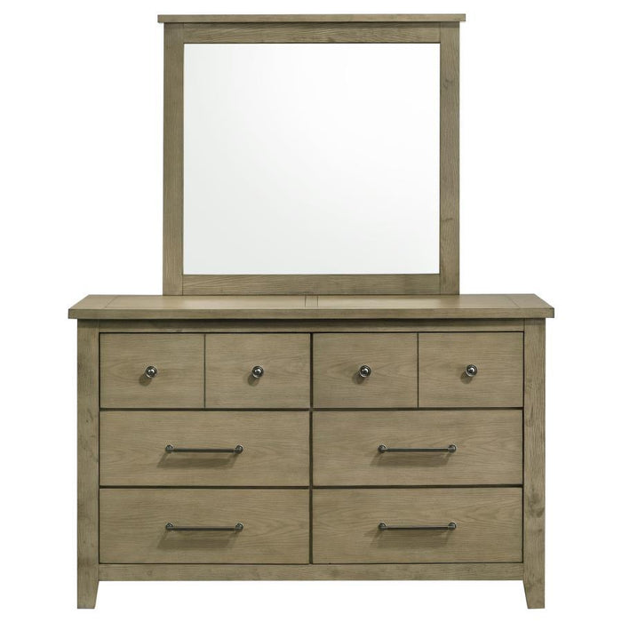 Hazlewood - 6-Drawer Bedroom Dresser With Mirror - Vineyard Oak – Dresser & Mirror by Coaster Fine Furniture at Furniture Wholesale Plus , Nashville furniture store