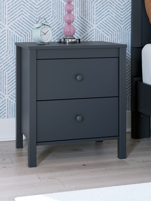 Simmenfort - Two Drawer Night Stand - Navy Blue – Nightstands by Signature Design by Ashley® at Furniture Wholesale Plus , Nashville furniture store