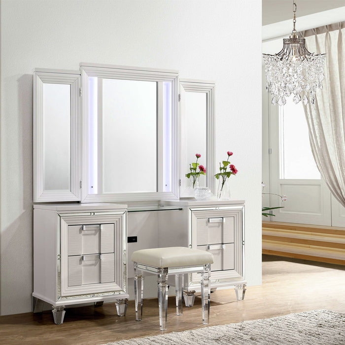 Twenty Nine - Vanity Stool With Acrylic Leg – Vanity Stools by Elements International at Furniture Wholesale Plus , Nashville furniture store