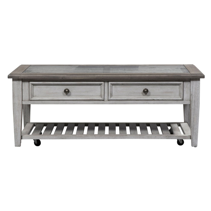 Heartland - 3 Piece Table Set - Antique White / Tobacco Tops – Table Sets by Liberty Furniture at Furniture Wholesale Plus , Nashville furniture store