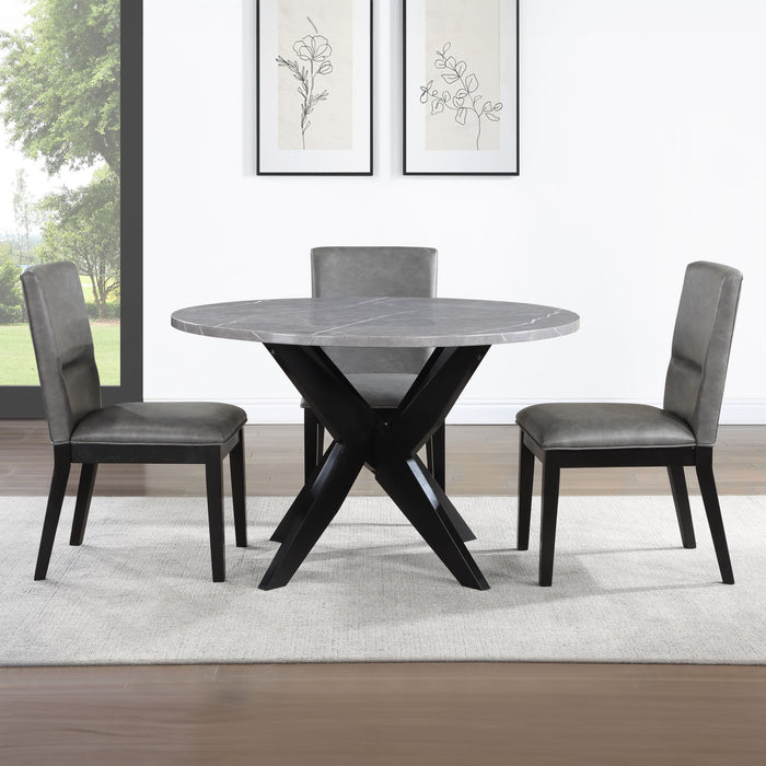 Amy - 5 Piece Dining Set - Gray – 5 Piece Dining Room Sets by Steve Silver Furniture at Furniture Wholesale Plus , Nashville furniture store