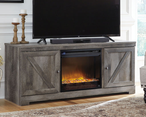 Wynnlow - 63" TV Stand With Glass/Stone Fireplace Insert - Gray – Fireplace TV Stands by Signature Design by Ashley® at Furniture Wholesale Plus , Nashville furniture store