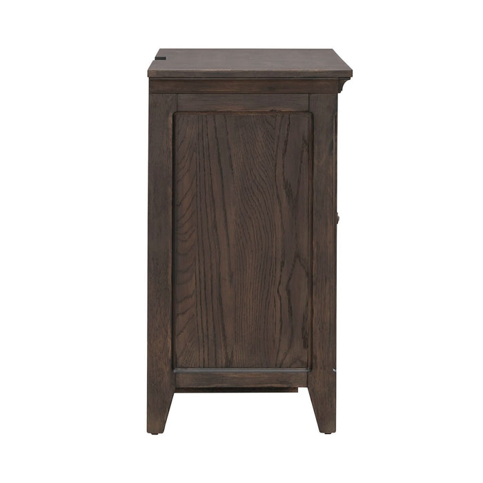 Paradise Valley - 2 Door Bedside Chest With Charging Station - Saddle Brown – Bedside Chests by Liberty Furniture at Furniture Wholesale Plus , Nashville furniture store