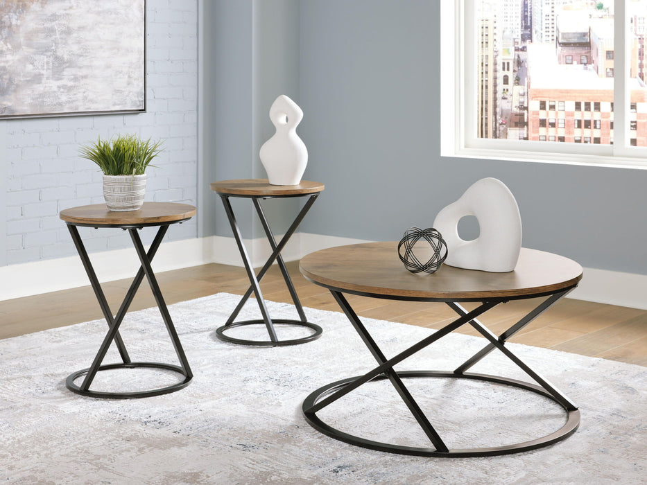 Cassbryn - Occasional Table Set (Set of 3) - Brown / Black – Table Sets by Signature Design by Ashley® at Furniture Wholesale Plus , Nashville furniture store