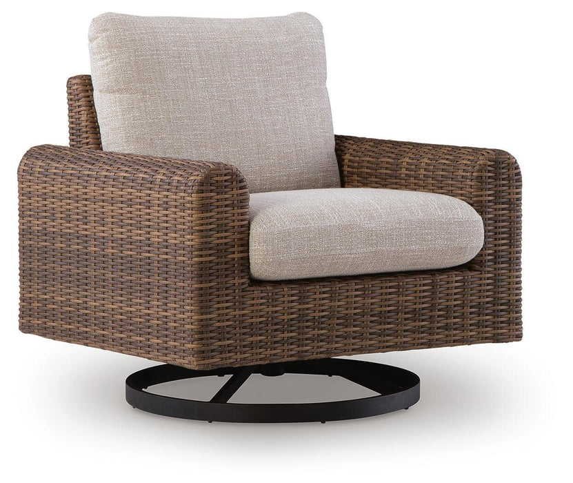 Dolan Creek - Swivel Lounge With Cushion - Gray / Brown – Swivel Chairs by Signature Design by Ashley® at Furniture Wholesale Plus , Nashville furniture store
