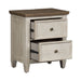 Heartland - 2 Drawer Nightstand With Charging Station - Antique White / Tobacco Tops – Nightstands w/ Charging Stations by Liberty Furniture at Furniture Wholesale Plus , Nashville furniture store