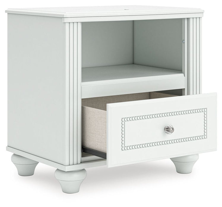 Kozlani - One Drawer Night Stand - White – Nightstands w/ Charging Stations by Signature Design by Ashley® at Furniture Wholesale Plus , Nashville furniture store