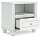 Kozlani - One Drawer Night Stand - White – Nightstands w/ Charging Stations by Signature Design by Ashley® at Furniture Wholesale Plus , Nashville furniture store