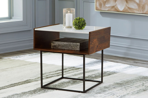 Rusitori - Rectangular End Table - Brown / Beige / White – End Tables by Signature Design by Ashley® at Furniture Wholesale Plus , Nashville furniture store
