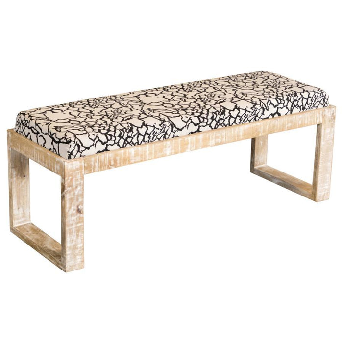 Aiden - Fabric Upholstered Accent Bench - Distressed White - Premium Upholstered Benches from CoasterEveryday - Just $399! Shop now at Furniture Wholesale Plus  We are the best furniture store in Nashville, Hendersonville, Goodlettsville, Madison, Antioch, Mount Juliet, Lebanon, Gallatin, Springfield, Murfreesboro, Franklin, Brentwood