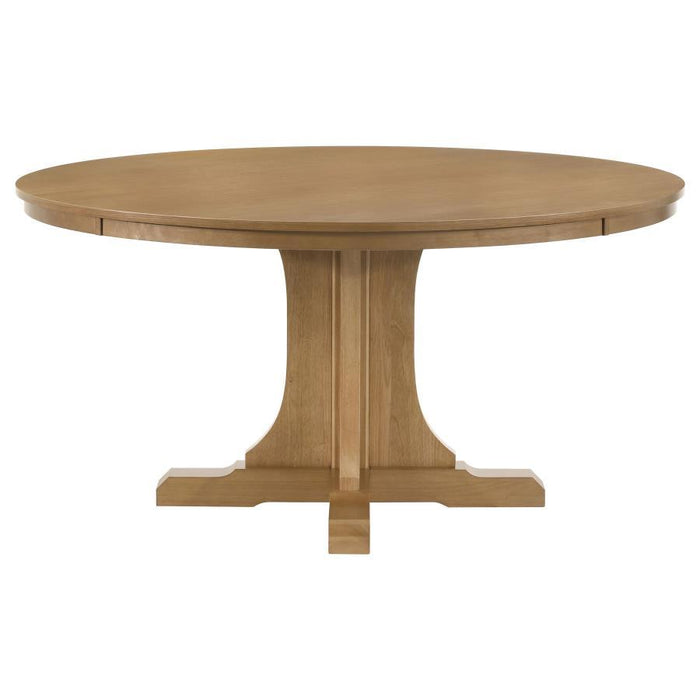 Hartville - 60" Round Dining Table - Natural Light Brown – Dining Tables by Coaster Fine Furniture at Furniture Wholesale Plus , Nashville furniture store